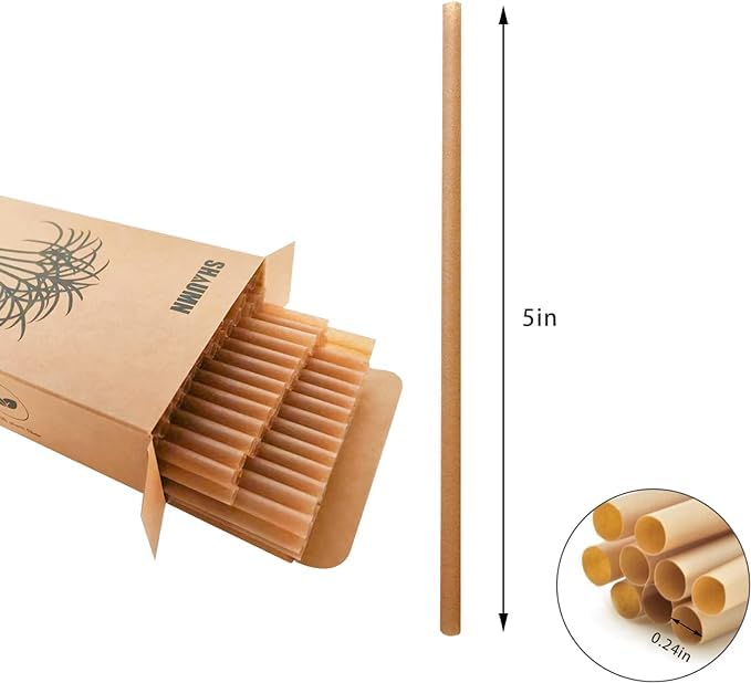 5 Inch Short Biodegradable Cocktail Straws 200 pcs Compostable Cocktail Stirrers Straws Made from 100% Sugarcane Fiber A Plasticless Sturdy Drinking Straws for Hot and Cold Drinks Not Foggy (200 Count)