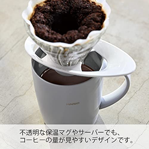 VDGR-02-W V60 Heat-resistant Glass Transmission Dripper 02 for 1 to 4 Cups, White, Made in Japan (24 Count)