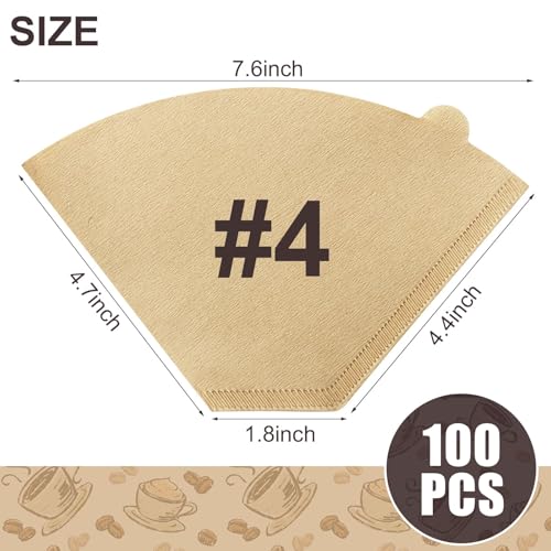 100 Count #4 Cone Coffee Filters 8