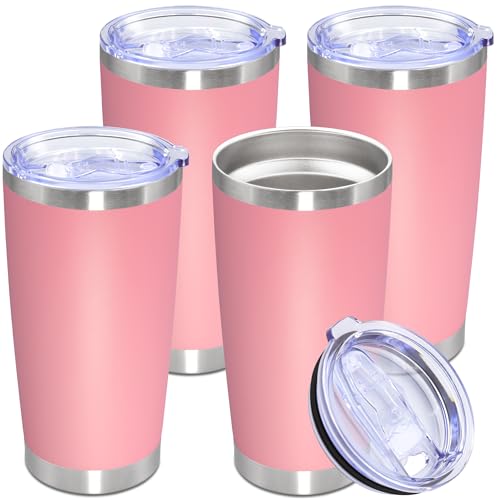 20oz Tumbler Stainless Steel Tumbler Coffee Tumbler with Lid Pink