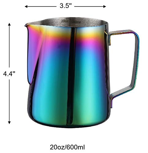 Milk Frothing Pitcher 20oz Stainless Steel Cup Perfect for Latte Art
