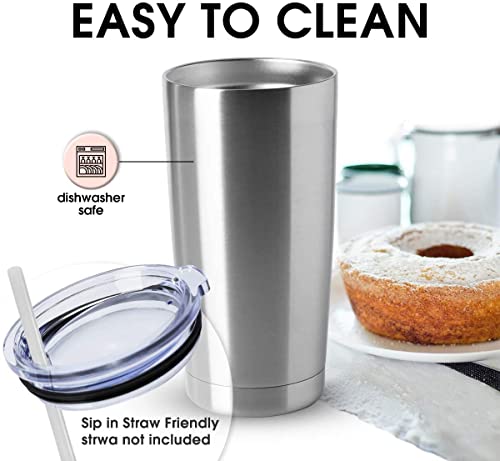 20oz Tumblers Stainless Steel Mugs with Lid Double Wall Vacuum Insulated Coffee Cups for Cold & Hot Drinks (12 Count)