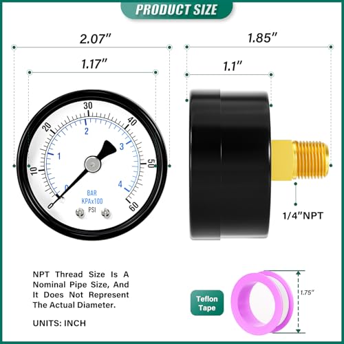 0 60psi Well Pump Pressure Gauge 1