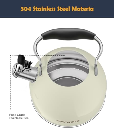 Tea Kettle 2 Quart Stainless Steel Whistling Tea Kettle
