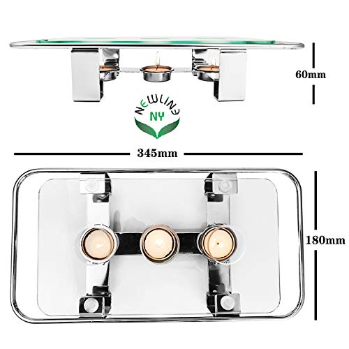 NewlineNY Chrome Plated Glass Dish Warmer
