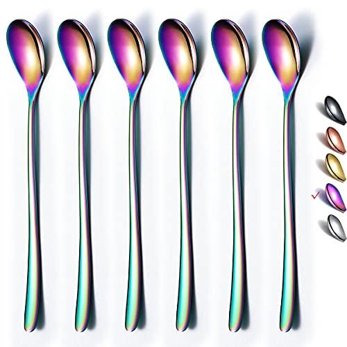 Rainbow Long Handle Spoons (6 Count)