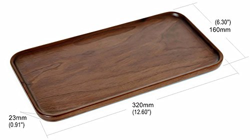 Rustic Walnut Wooden Tray Solid Wood Serving Tray Square Rectangle Platter Tea Tray Coffee Table Tray