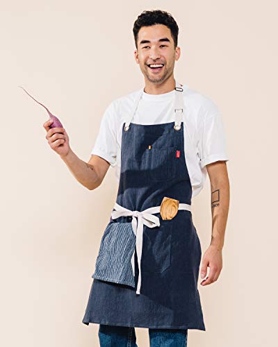 Linen Kitchen Apron for Cooking
