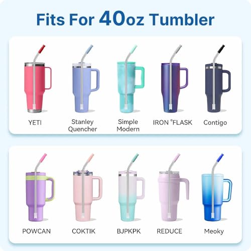 Bent Metal Straws for Stanley 40oz