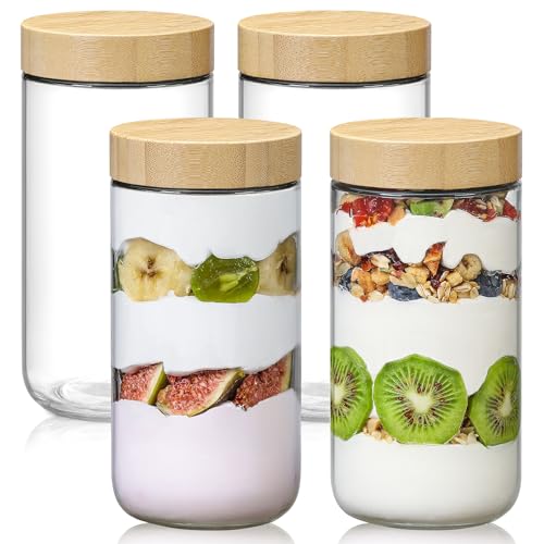 4 pack 24oz Glass jars with Airtight Lids