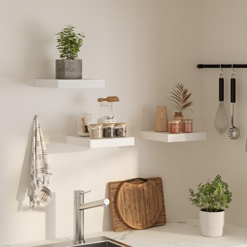 Square Floating Shelves for Wall (3 Count)