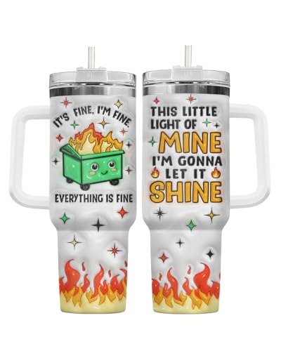 Dumpster Fire This Little 40 oz Tumbler with Handle