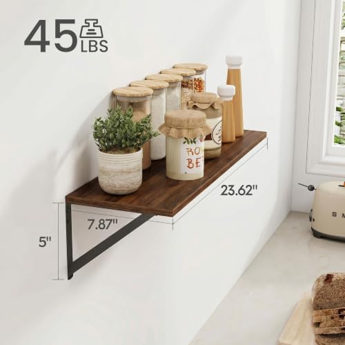 Black Deep Floating Shelves for Wall (2 Count)