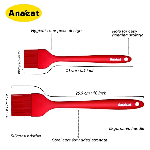 High Heat Resistant Silicone Basting Pastry Brush Set of 2 (2 Count)