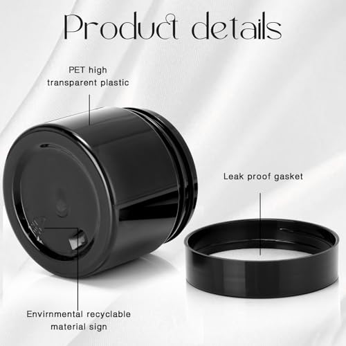4 Pcs Plastic Jars Wide Mouth with Lids (4 Count)