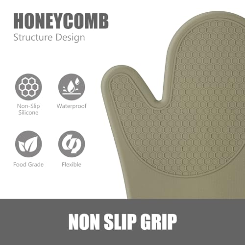 Silicone Oven Mitts and Pot Holders Sets for Kitchen