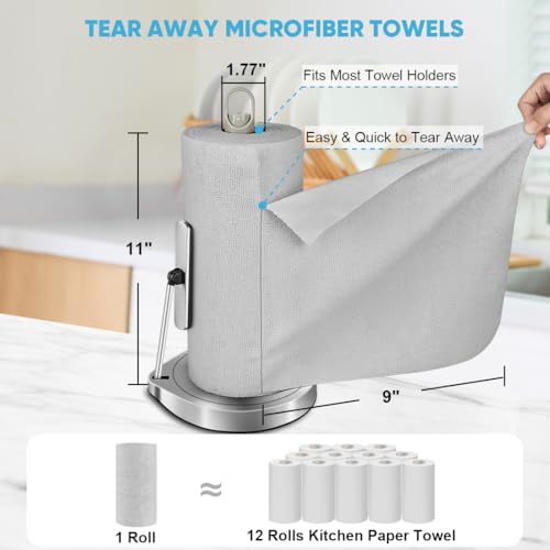 Microfiber Cleaning Cloth 165 Sheets 3 Roll (165 Count)