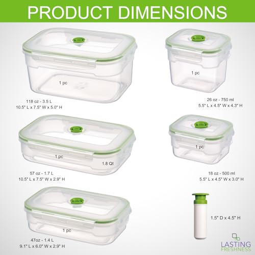 BPA Free Plastic Vacuum Seal Containers with Hand Pump