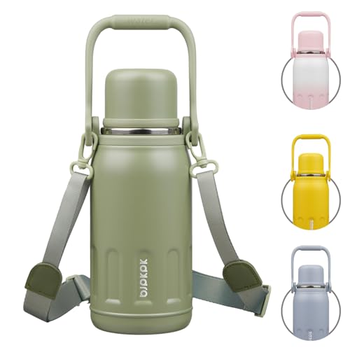 Stainless Steel Insulated Bottle with Handle & Strap