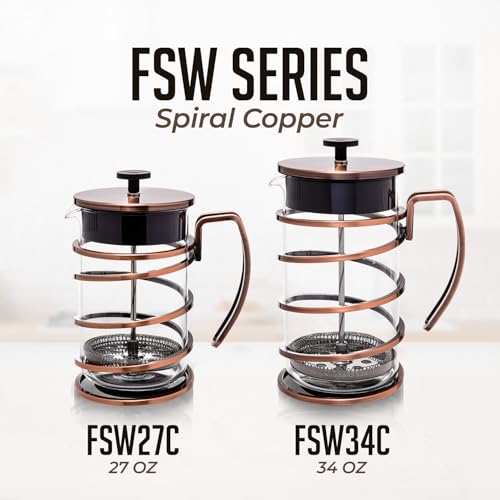 French Press Coffee Maker 27oz with 4 Filters System
