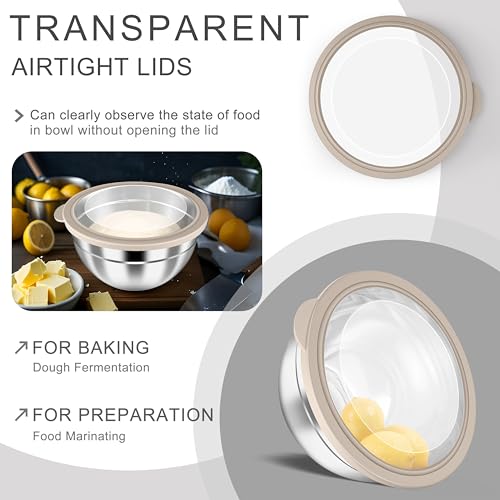 Mixing Bowls with Clear Airtight Lids (6 Count)