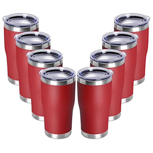 20oz Tumbler with Lid Stainless Steel Tumblers Bulk (8 Count)