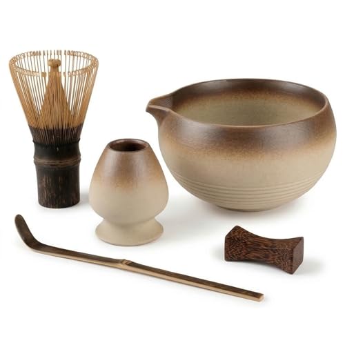 Matcha Set, 5-Piece Matcha Whisk Set with Bowl & 100-Prong Whisk (5 Count)