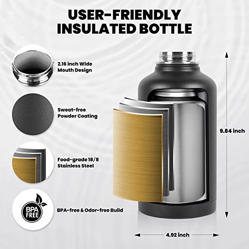 Insulated Water Bottle 64 oz (2 Count)