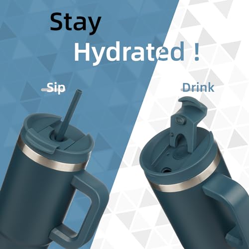 40 oz Insulated Tumbler Water Bottle with Handle