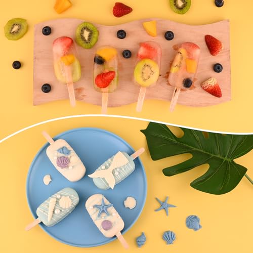 Large Oval 4 Cavities Silicone Popsicle Molds (4 Count)