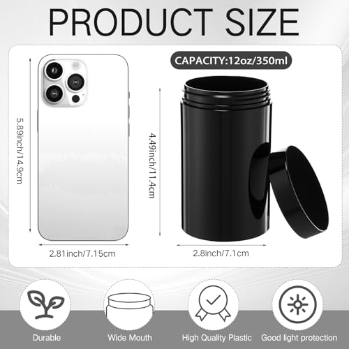 4 Pcs Plastic Jars Wide Mouth with Lids (4 Count)
