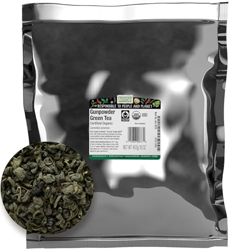 Organic Gunpowder Green Tea Leaves (16 Ounce)