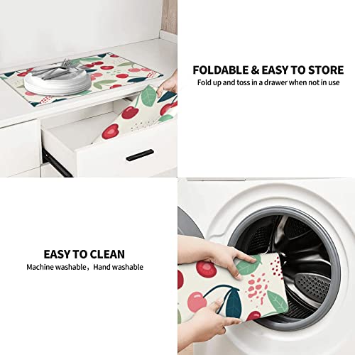 Large Dish Drying Mats For Kitchen Counter Microfiber Kitchen Drying Mat XL Draining Pad Absorbent Quick Drying Dish Mat 18x24 Inch