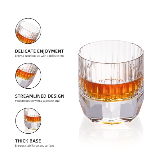 Crystal Whiskey Glasses Set of 2 Old Fashioned Glasses Stemless (2 Count)