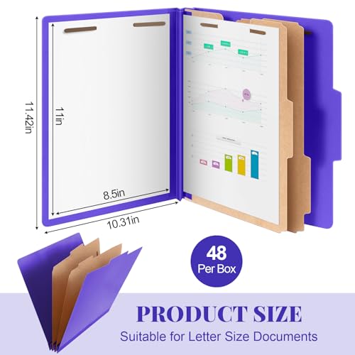 48 Pcs Classification Folders Letter Size