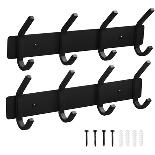 Wall Hooks Heavy Duty Aluminum Towel Hooks for Hanging Coat (2 Count)