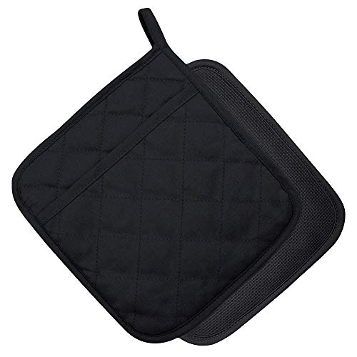 2Pcs Cotton and Neoprene Oven Pads Pot Holders with Pocket 8"x8.5" Dual (2 Count)