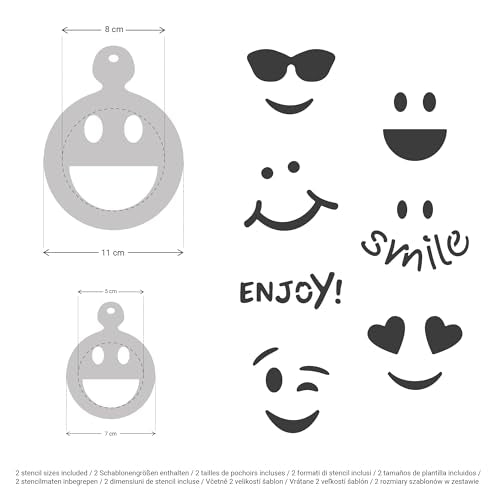 Coffee Stencils and Cookies Decoration 14Pcs 2.8”x2.8” and 4.3”x4.3” (14 Count)