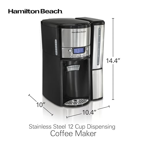 One Press Programmable Dispensing 12 Cup Coffee Maker with Internal Coffee Pot