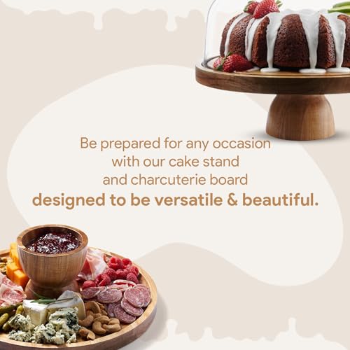 Wood Cake Stand with Lid
