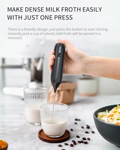 Rechargeable Milk Frother Handheld with Stand