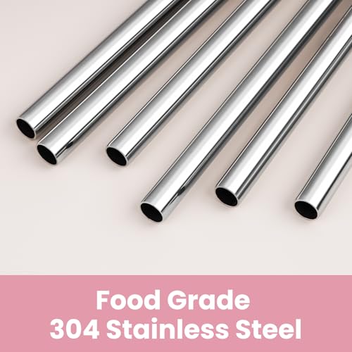 6 Pack Metal Straws with Silicone Tip Fit for Stanley 14 (6 Count)