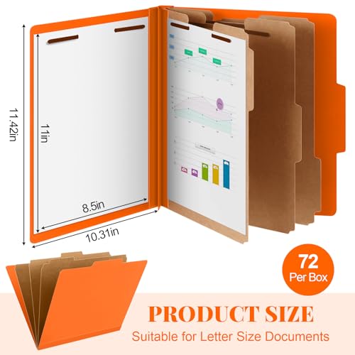72 Pcs Classification Folder Letter Size (72 Count)