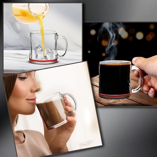 Clear Glass Coffee Mugs 13 oz. Set of 10 (10 Count)