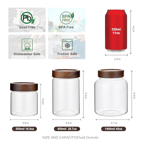 1PC Glass Storage Jars with Airtight Lids