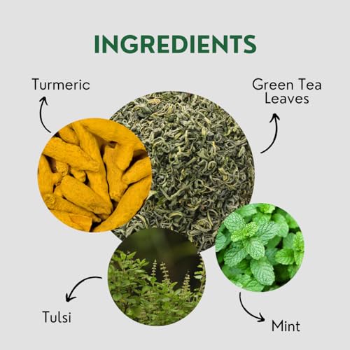 Tealeaf & Co. Turmeric Tulsi Holy Basil Green Tea Loose Leaf (3.5274 Ounce)