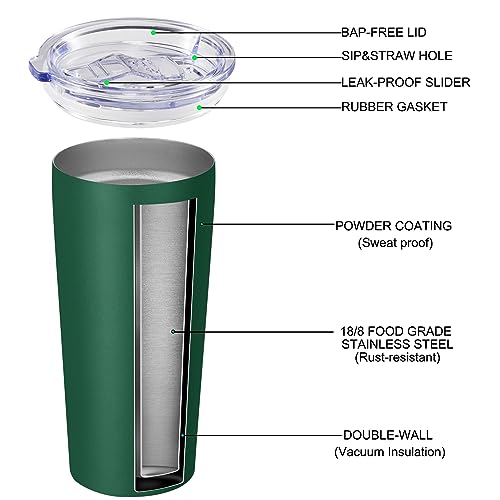 20oz Tumbler Stainless Steel Tumbler with Lid And Straw Vacuum Insulated Double Wall Travel Coffee Mug (12 Count)