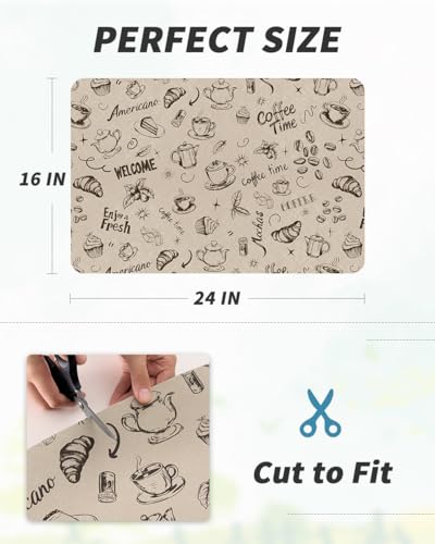 Coffee Mat Hide Stain Rubber Backed Absorbent Dish Drying Mat for Kitchen Counter