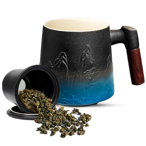 Ceramic Tea Cup with Infuser and Lid
