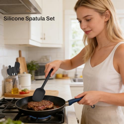 6 Pieces Silicone Spatula Set with Silicone Brush (6 Count)